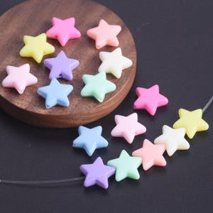 50pcs 14mm Star Shape Acrylic Plastic Loose Beads For Jewelry Making DIY Crafts Beading Findings Supplies