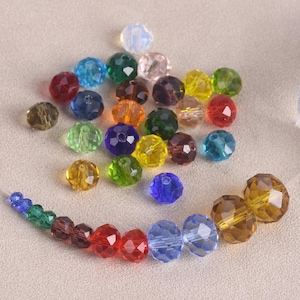 3x2mm 4x3mm 6x4mm 8x6mm 10x7mm 12x8mm Rondelle Pure Color Faceted Crystal Glass Loose Spacer Beads Wholesale for DIY Jewelry Making Findings