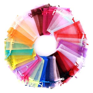 Wholesale 100pcs Sheer Organza Bags,Wedding Decoration,Party Favor Gift Candy Bags, 5cm-30cm Jewelry Pouches Packing LP1001-LP1009