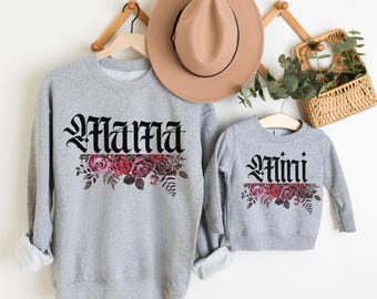 Mommy and Me Gothic Halloween Sweatshirts, Mother Son Matching Halloween Shirts Mother Daughter Halloween Family Matching Mom Daughter