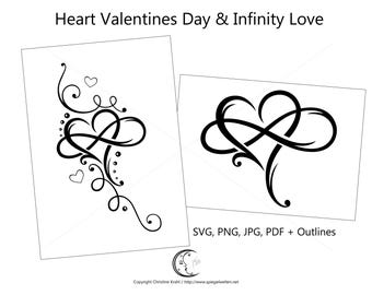 Símbolo de infinito con corazón - Corazón de amor infinito - Archivo SVG, PNG, JPEG, PDF para bodas, amor eterno y diseño de tatuajes - para descargar