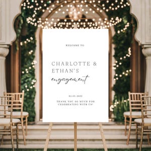 Engagement Party Welcome Sign, Minimalist Engagement Sign, Modern Engagement Welcome, Welcome To Our Engagement - M1W