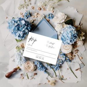 Wedding RSVP Card Template, Modern Wedding RSVP Insert Cards, Classic Printable Wedding Reply Card, Minimalist Response Card - M1W