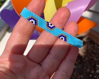 Alive Bracelet /Turkish Evil Eye Jewelry, Blue Miyuki Bracelet