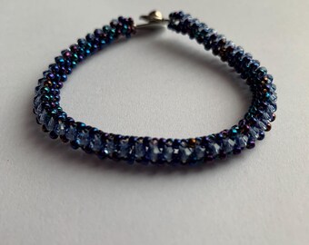 Blue Crystal Beaded Bracelet
