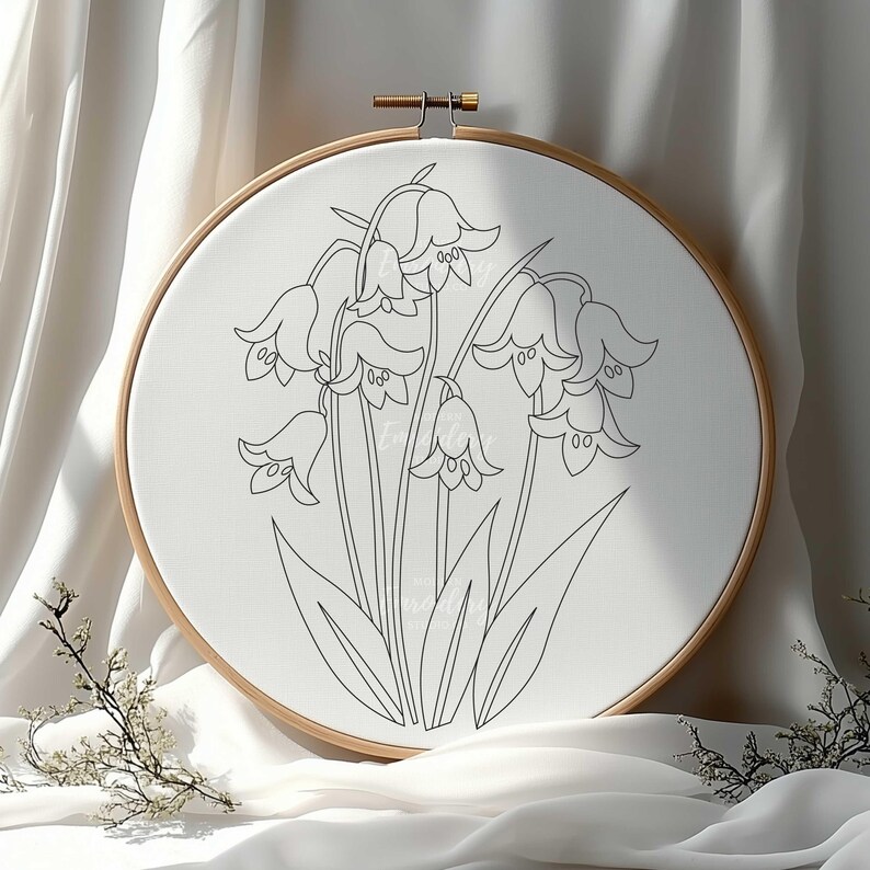 Bluebells Embroidery PDF Pattern - Flower Hoop Art for Beginners ...