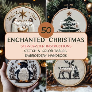 Verzaubertes Winter Weihnachten Handstickerei Muster PDF Paket mit Schritt-für-Schritt Anleitung