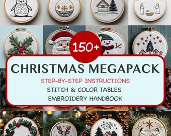 Christmas Embroidery Mega Pack – Hand Embroidery Pattern PDF Bundle with Step-by-Step Instructions