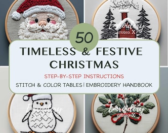 Timeless Festive Christmas Hand Embroidery Pattern Bundle | Step by Step Holiday PDF Guide