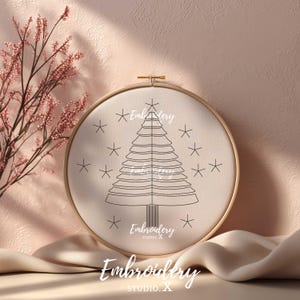 Beginner Christmas Pine Tree Embroidery PDF Pattern - Easy Holiday Hand ...