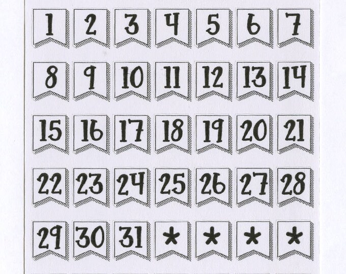 FLAG CALENDAR DATES Planner Stickers Bujo Style - Etsy