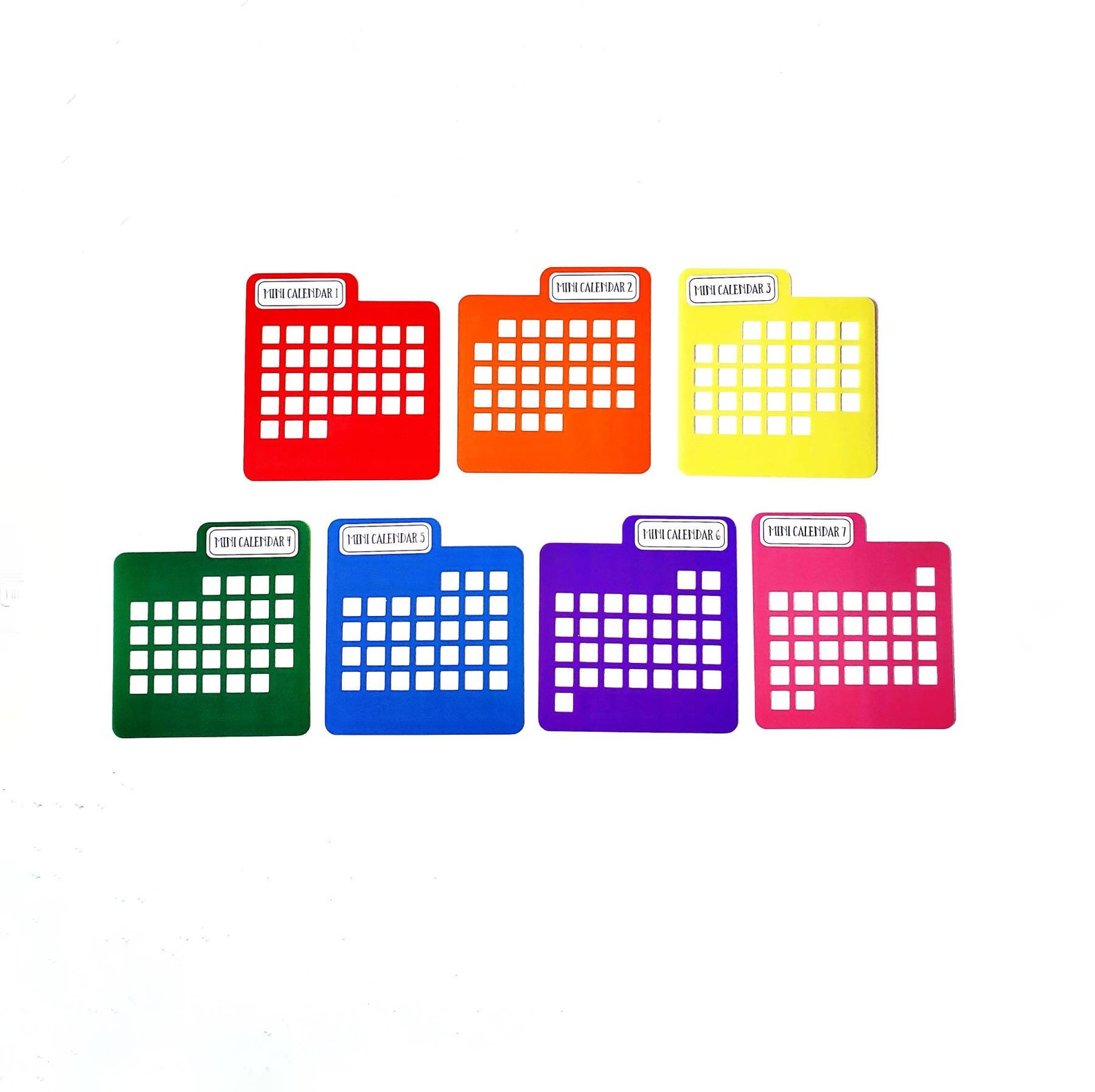 CALENDAR MINI Stencil Set 7 Mini Stencils Etsy
