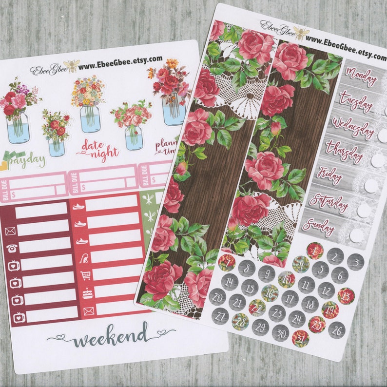 SHABBY CHIC DELUXE Weekly Planner Sticker Set Etsy