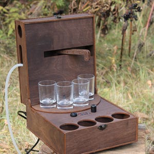Custom Drink Machine, Alcohol Dispenser – LED Lit Automatic Pourer for 4, 6, 8, 10, or 12 Glasses, Unique Barware Gift with Engraving