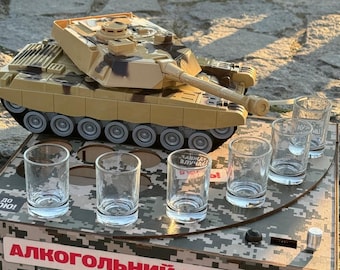 Alkohol Spender Tank für 4-6 Gläser, Spirituosen Spender, personalisiertes Pate Geschenk