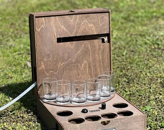 Automatischer Spirituosenspender aus Holz für 4-10 Gläser, Whisky-Geschenkidee für die Hausbar