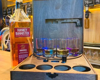 Kabellose Whisky-Station aus Holz: Automatischer Ausgießer & Hightech-Barzubehör – das perfekte Geschenk