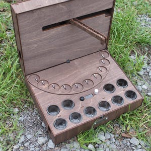 Wooden alcohol dispenser for 10 glasses | Liquor dispenser | Whiskey dispenser | Alcohol dispenser | Automatic dispenser | Mens gifts