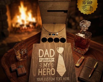 Whiskey-Spender für Helden-Papas: Personalisierte Bourbon-Barstation, Vatertagsgeschenk