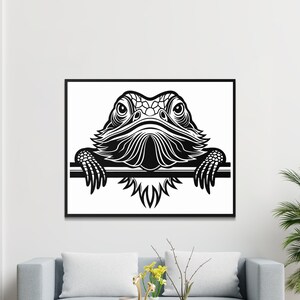 Peeking Cute Bearded Dragon Svg Png Dxf Eps Vector Graphic Cut File ...