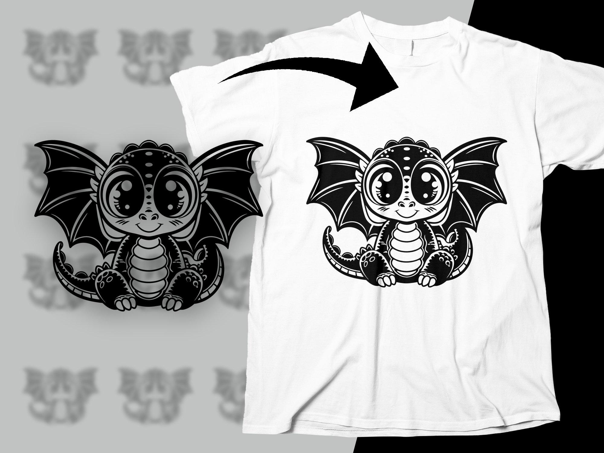 Cute Baby Dragon Svg Png Dxf Eps, Vector Graphic Cut File, Animal ...