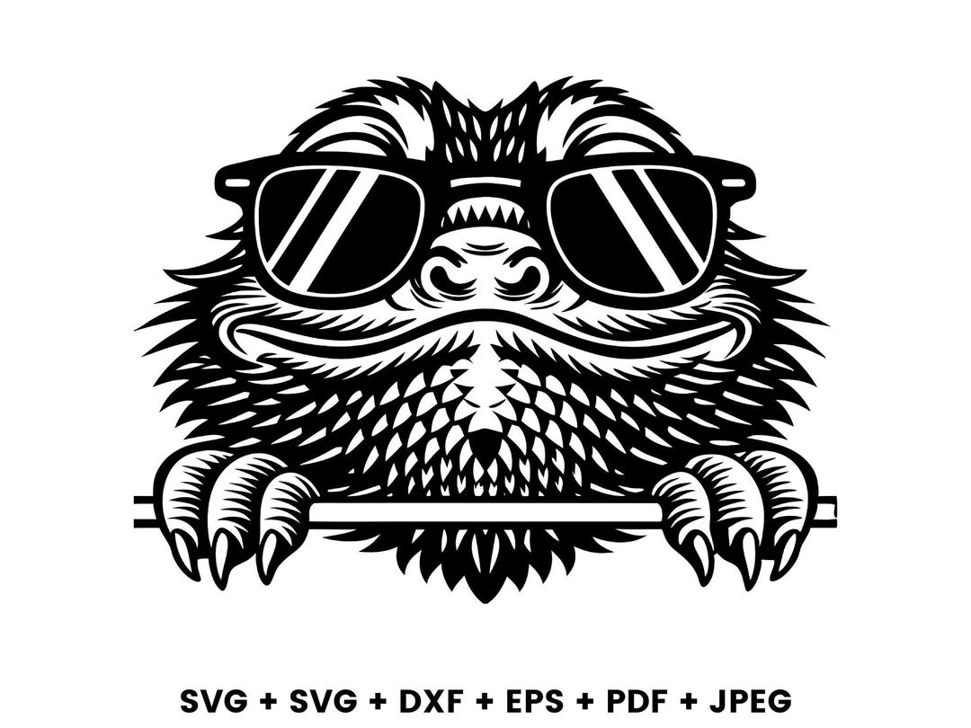 Peeking Bearded Dragon Svg Png Dxf Eps Vector Graphic Cut File ...