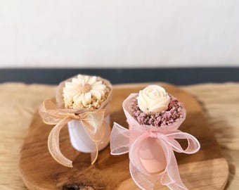 Candle bouquet • Mini bouquet • Rapeseed wax • Candles • Flower • Flowers • Bouquet • Aesthetic • Gift idea • Wedding • Beige pink
