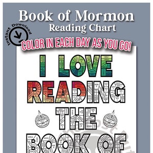 Book of Mormon Reading Chart Instant Download Printable Coloring Chart Come Follow Me 2024 A4 A5 Poster Primary Tracker image 1