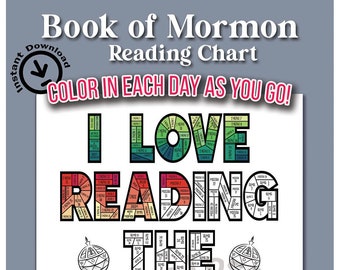 Book of Mormon Reading Chart - Instant Download - Printable - Coloring Chart - Come Follow Me - 2024 - A4 - A5 - Poster - Primary - Tracker