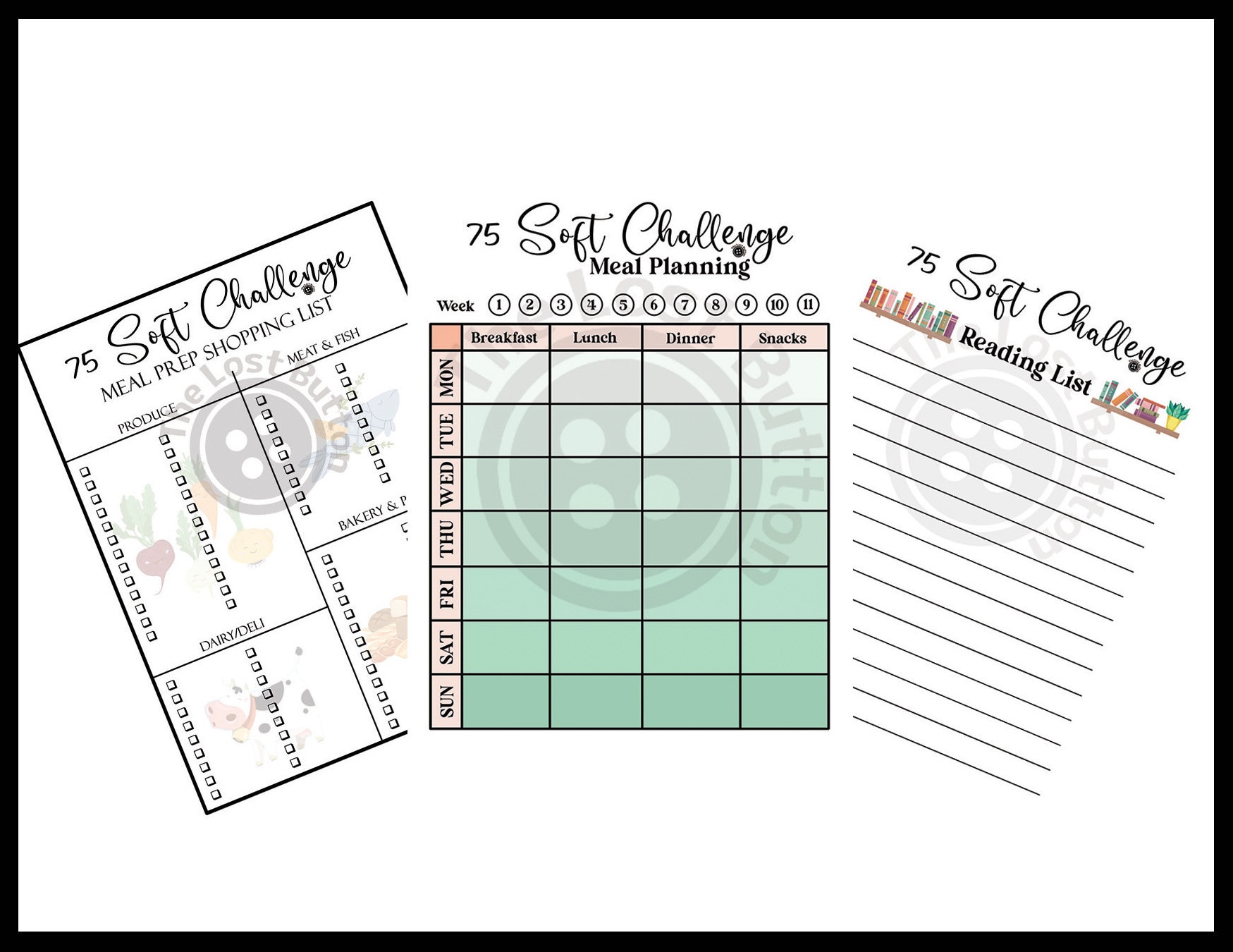 75 Soft Challenge Tracker Bundle Fitness Exercise Printable Fitness ...