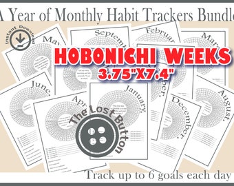 2026 Hobonichi Weeks Habit Tracker: Printable Coloring Sheet (Digital Download) PDF