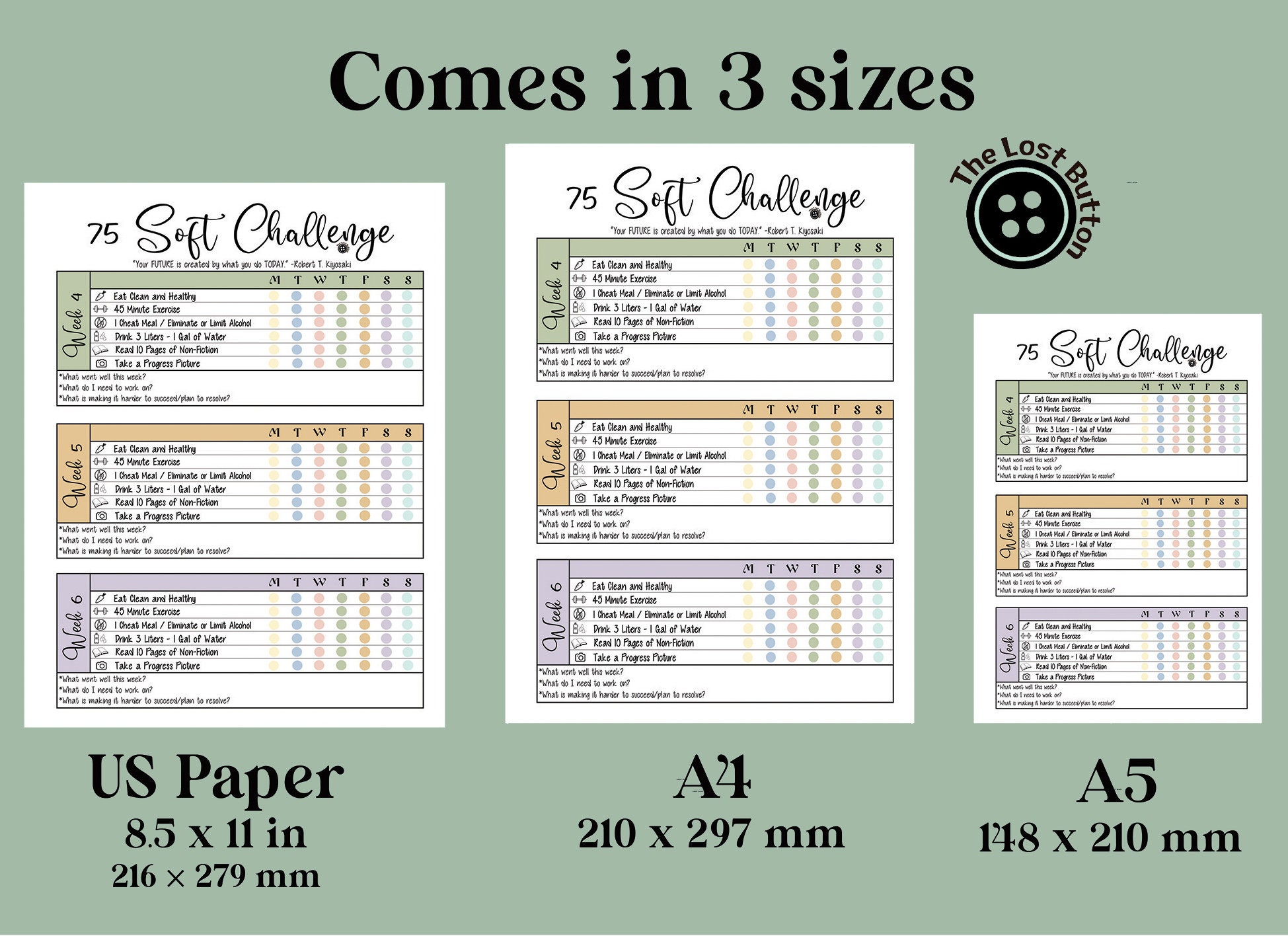 75 Soft Challenge Tracker Bundle Fitness Exercise Printable Fitness ...