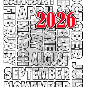 2026 Coloring Habit Tracker: 365 Days Fitness Workout Calendar (Digital Download) Printable PDF