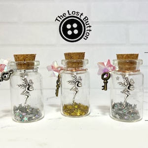 Fairy in a Bottle - Miniature Fairy Bottle - Charm - Necklace - Fairy Dust - Pixie - Party Favor - Painting - Card - Gift - Mini - Jewelry