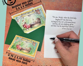 Watercolor Fairy Baby Card – Peter Pan Quote (Digital Download)