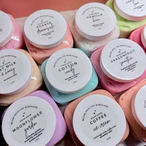 12oz Exfoliating Sugar Scrub with Vitamin E, 15 Scent Options, Emulsified Sugar Scrub, Body Polish, Fluffy Sugar Face & Body Scrub