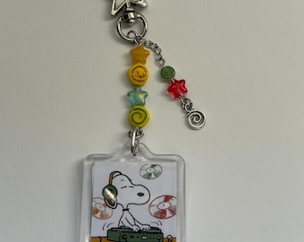 dj snoopy photo album trinket keychain
