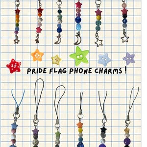 pride flag beaded phone charms!