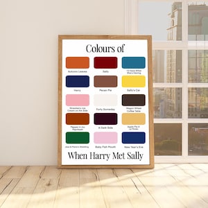 The Colours Of: When Harry Met Sally | Movie Print | Wall Art | Colourful Poster | A4  A3 | Home Decor | Portrait | Landscape | Rom Com |