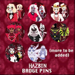 Hazbin Hotel button badge pins