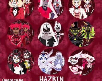 Przypinki z motywem hotelu Hazbin