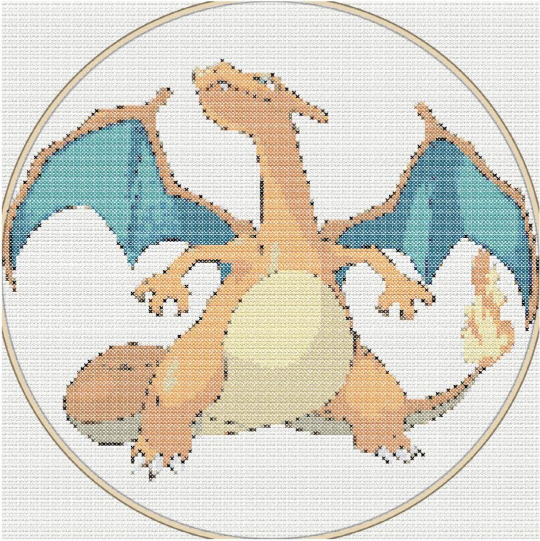 Pokemon Charizard Cross Stitch Pattern Gotta Stitch Em All Etsy