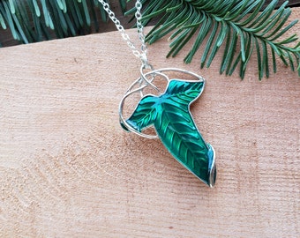 Green Leaf Brooch/Necklace, Choose Steel or SP Chain, Elven Brooch, Pacific Northwest Jewelry, PNW