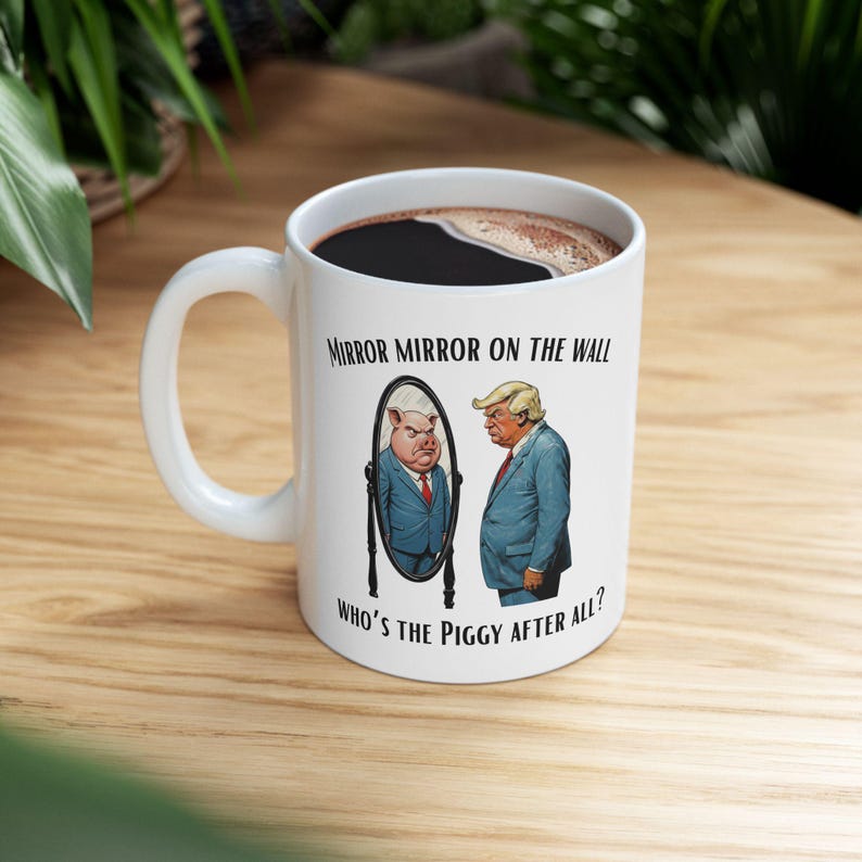 Quiet Piggy Anti Trump Sarcastic Coffee Mug, Subtle FDT Cup image 7
