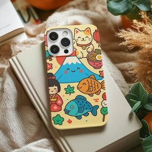Kawaii Japanese Phone Case,  Cute Japan Themed Design, Case for iPhone Samsung Google Pixel, Soft Girl Japan Vibe Accessory, iPhone 16