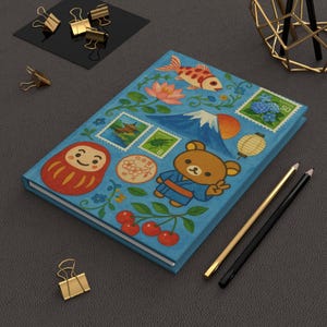 Japanisches Stimmungsbrett Notizbuch, Anime Notizbuch, Hardcover Journal zum Thema Japan, Geschenk für Japan-Liebhaber, Notizbuch zum Thema Japan