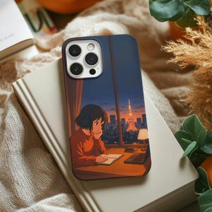 Anime Lo-Fi City Tokyo Japanese Phone Case, lofi aesthetic Japan Design, Case for iPhone Samsung Google Pixel, Japan Vibe Accessory