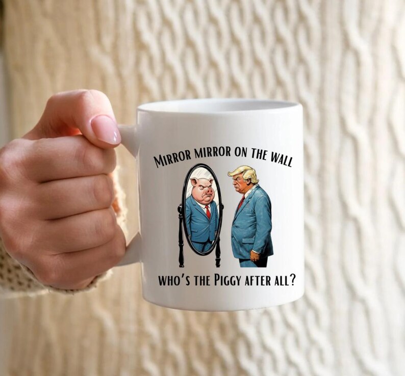 Quiet Piggy Anti Trump Sarcastic Coffee Mug, Subtle FDT Cup image 6