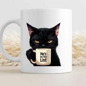Sarcastic Black Cat Coffee Mug: Anti-Trump, Gift for Liberal