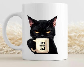 Sarcastic Black Cat Coffee Mug: Anti-Trump, Gift for Liberal